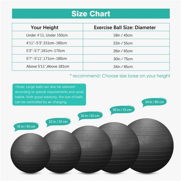 Exercise Ball Yoga Ball - Anti-Burst Workout Ball with Quick Pump - Picture 7 of 7